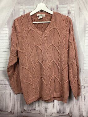 Vintage Boston Traders Cable-knit Cotton Sweater L